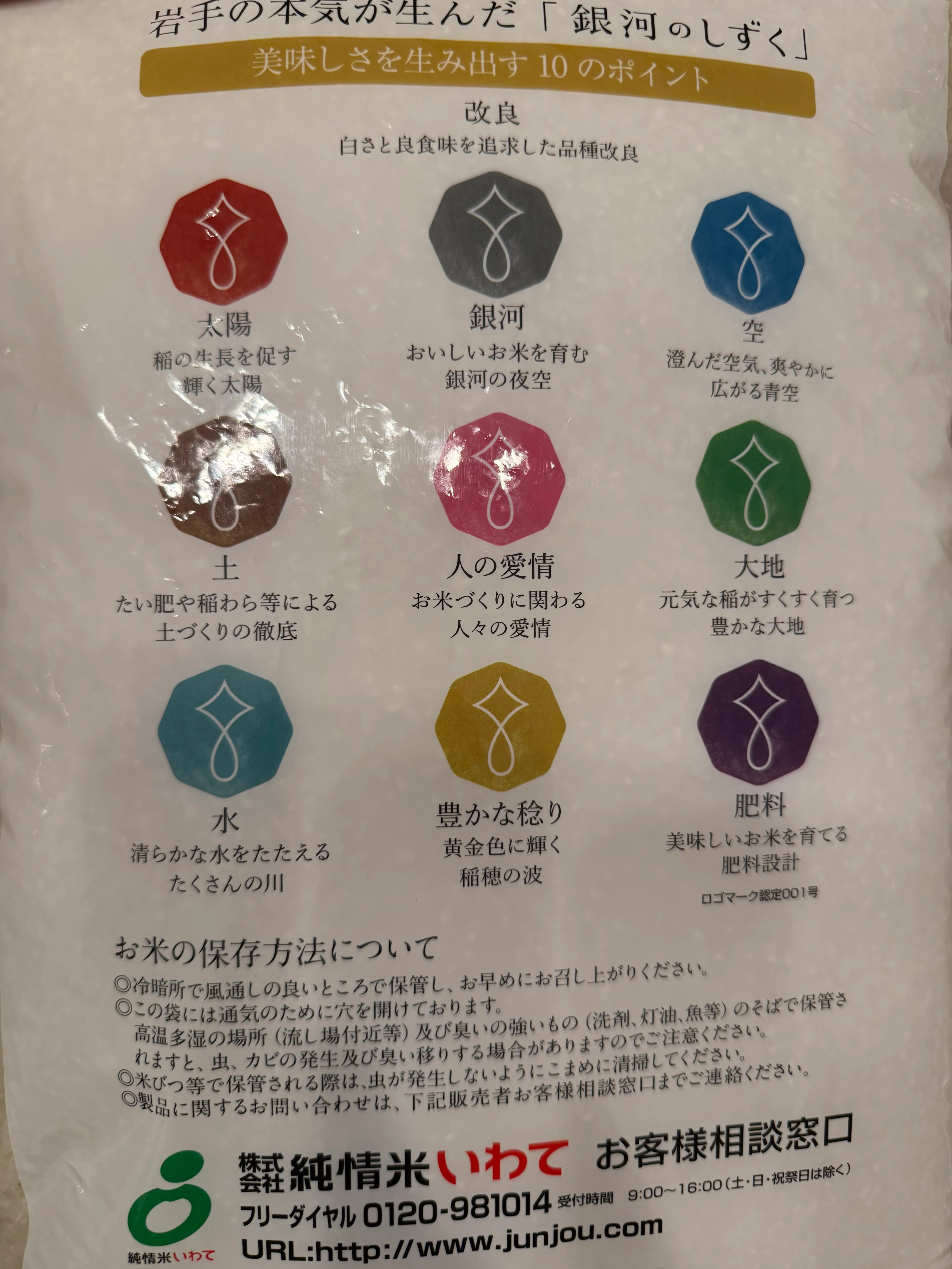 Rice package back